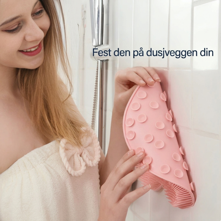 Slitesterk silikon skrubbematte; ideell for fotvask, kroppspleie & massasje i dusj/badekar.