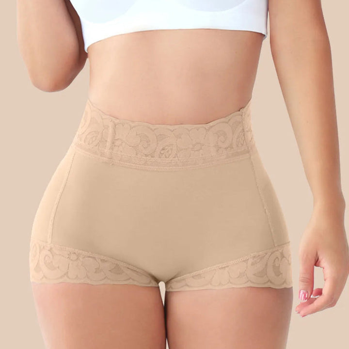 Pustende blondetruse shapewear for kvinner, med komfortabel magekontroll og naturlig rumpe-løft.