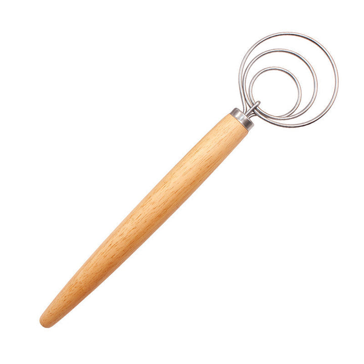 Allsidig mikser: deigvisp i rustfritt stål, ideell for brød, kaker og pannekaker.