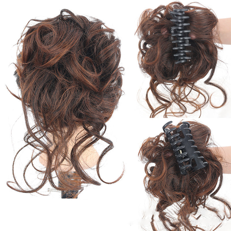 Voluminøs hestehalebolle for kvinner. Syntetisk hårforlenger for en enkel og flott updo.