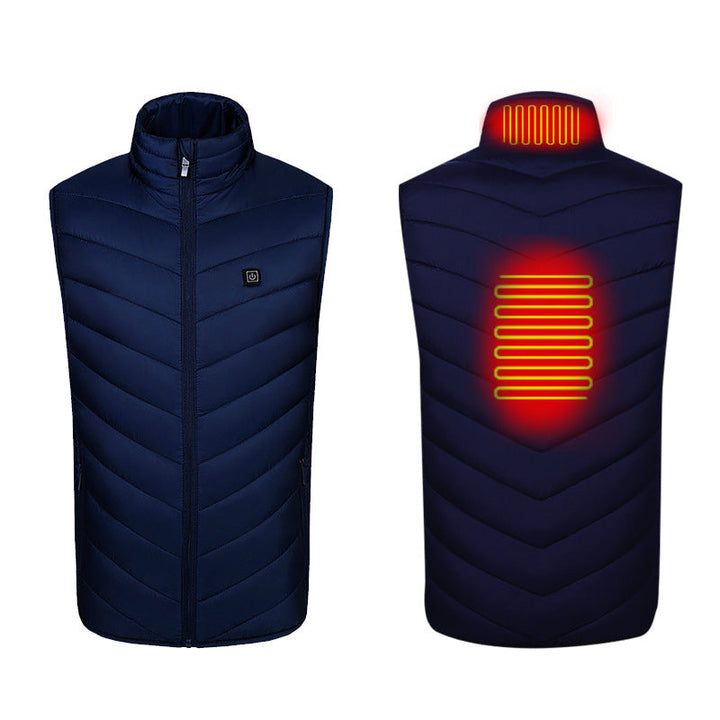 Grå unisex elektrisk vest, essensielt vinterutstyr for enhver som fryser lett.
