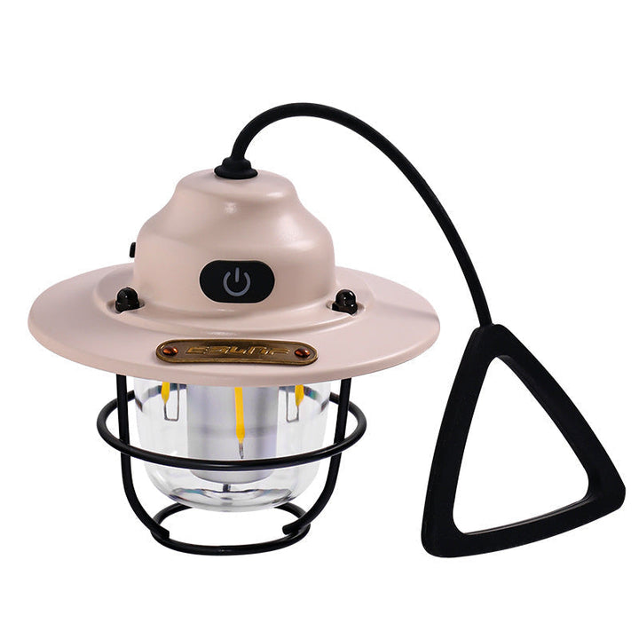 Pålitelig vanntett LED-belysning, retro stil. Perfekt for camping og utendørsaktiviteter.
