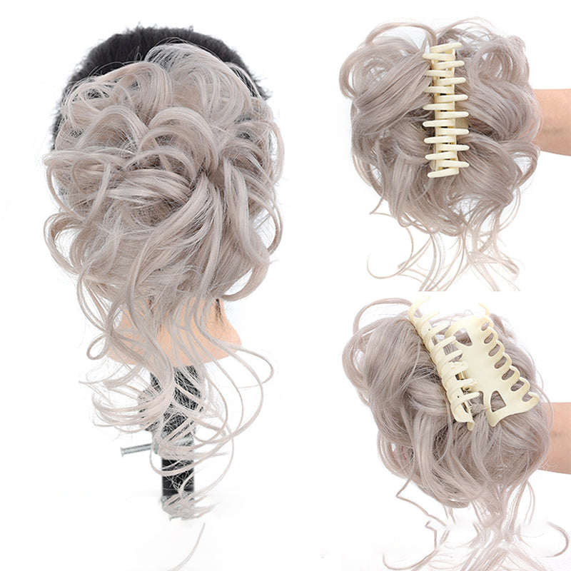 Oppnå en flott updo med denne voluminøse hestehalebollen. Syntetisk hår, lett å style.