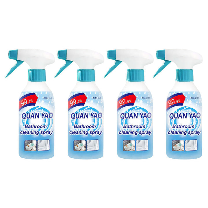 Baderomsrengjøringsspray på hylle, klar til bruk for hygienisk og rent bad.