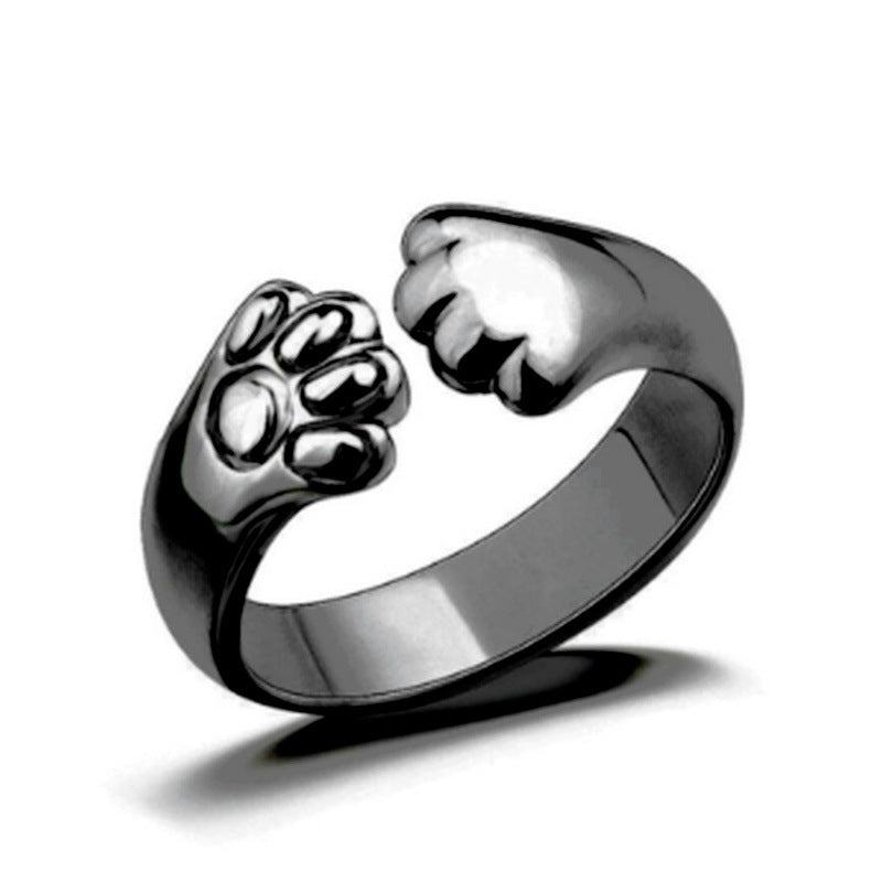 Justerbar ring i legering med dyrepote. Hypoallergen og allsidig tilbehør for dyrelskere.