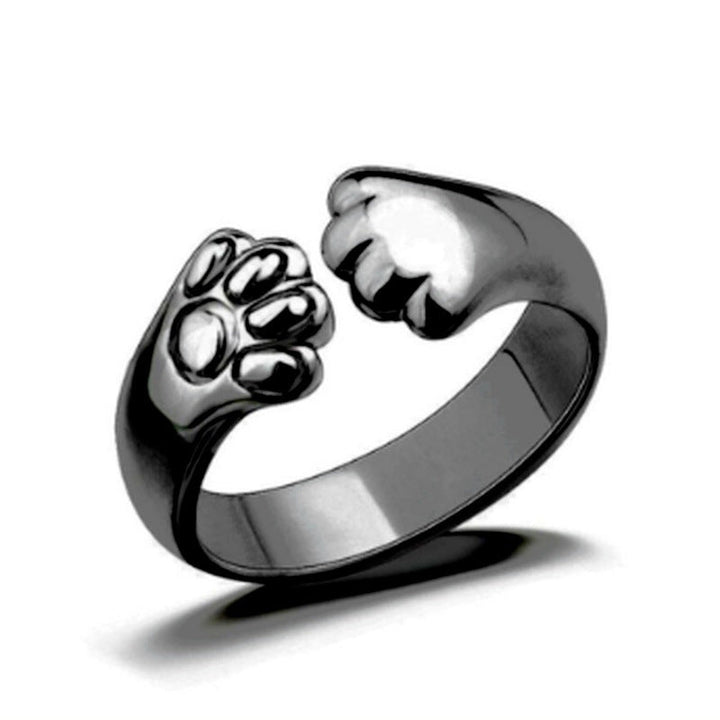 Justerbar ring i legering med dyrepote. Hypoallergen og allsidig tilbehør for dyrelskere.
