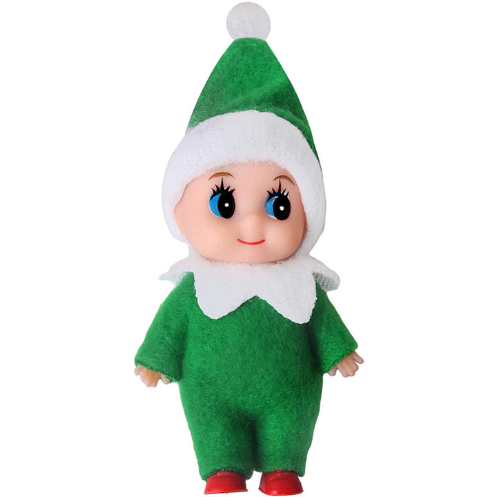 Sjarmerende julebaby alvedukke, en myk leke og vakker juledekorasjon.