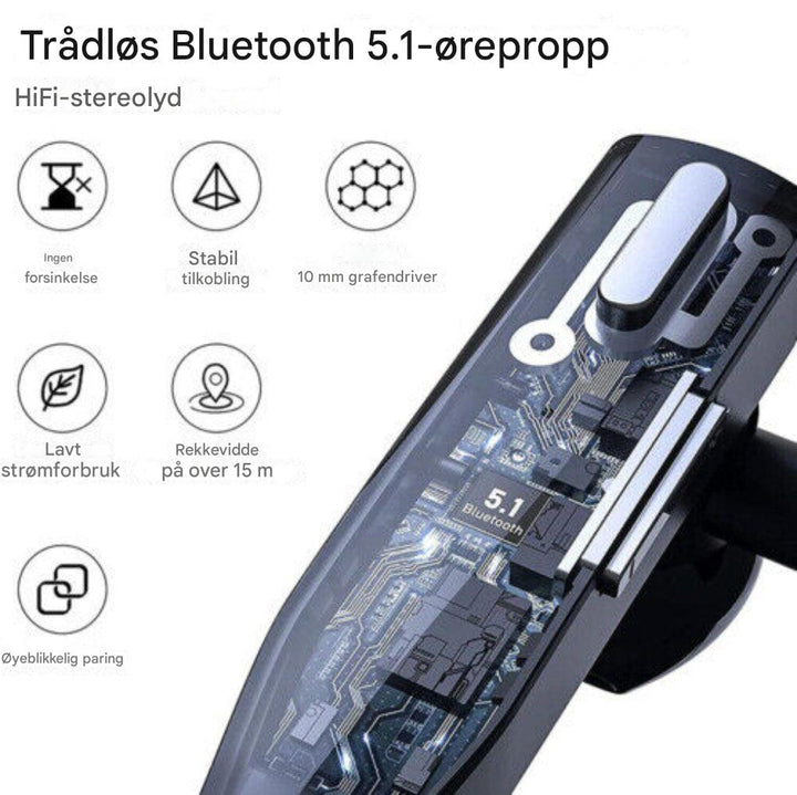 Menn bruker støyreduserende Bluetooth headset med doble mikrofoner for effektive trådløse kontorsamtaler.