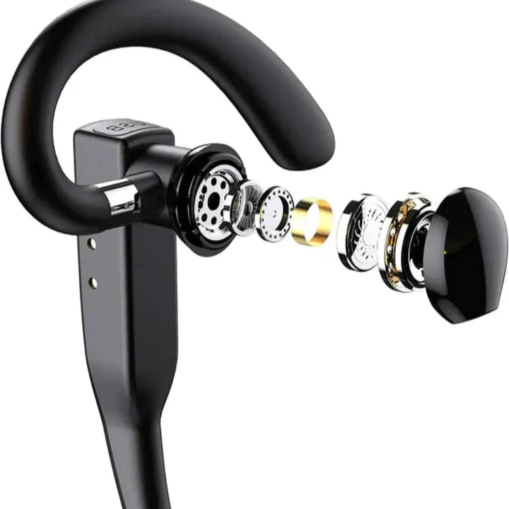 Trådløst Bluetooth headset for menn, doble mikrofoner, komfortabelt handsfree for kontor og samtaler.