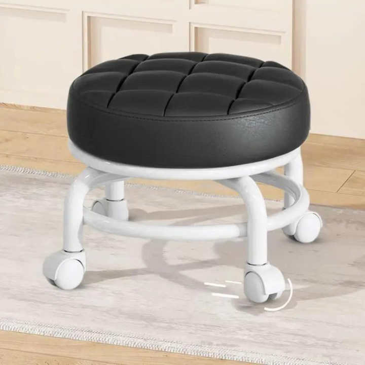 Ergonomisk roterende krakk på hjul, støttende sitteplass for langvarig komfort.