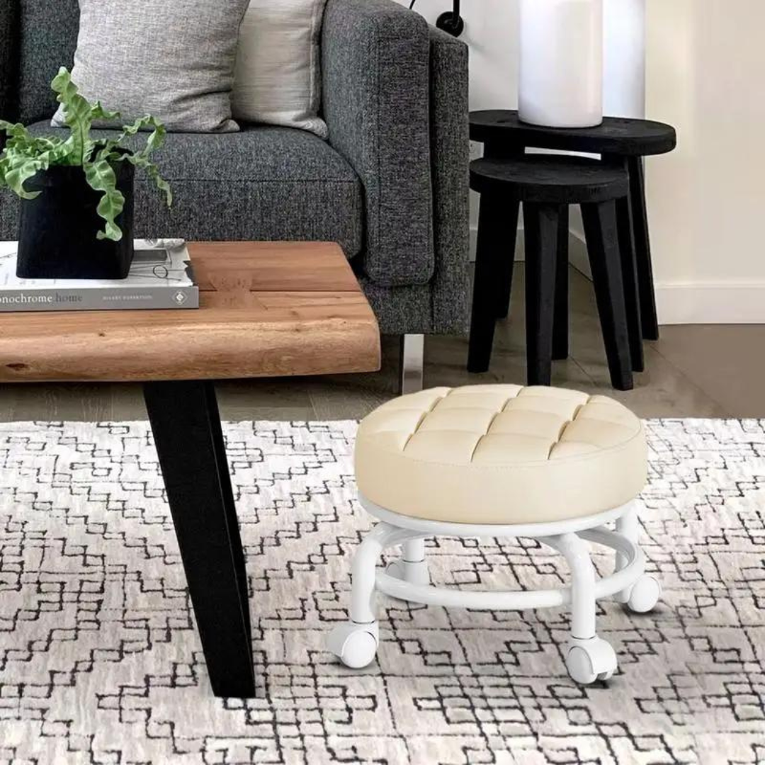 Moderne designkrakk med hjul, roterbar og praktisk for ethvert rom.