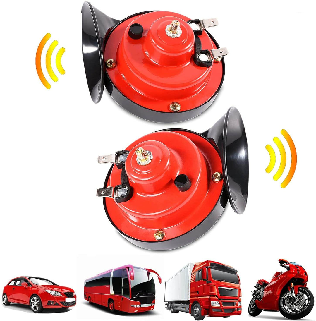 Universal 12V elektrisk sneglelufthorn for bil, lastebil & motorsykkel. Høylyds varselhorn for sikkerhet.