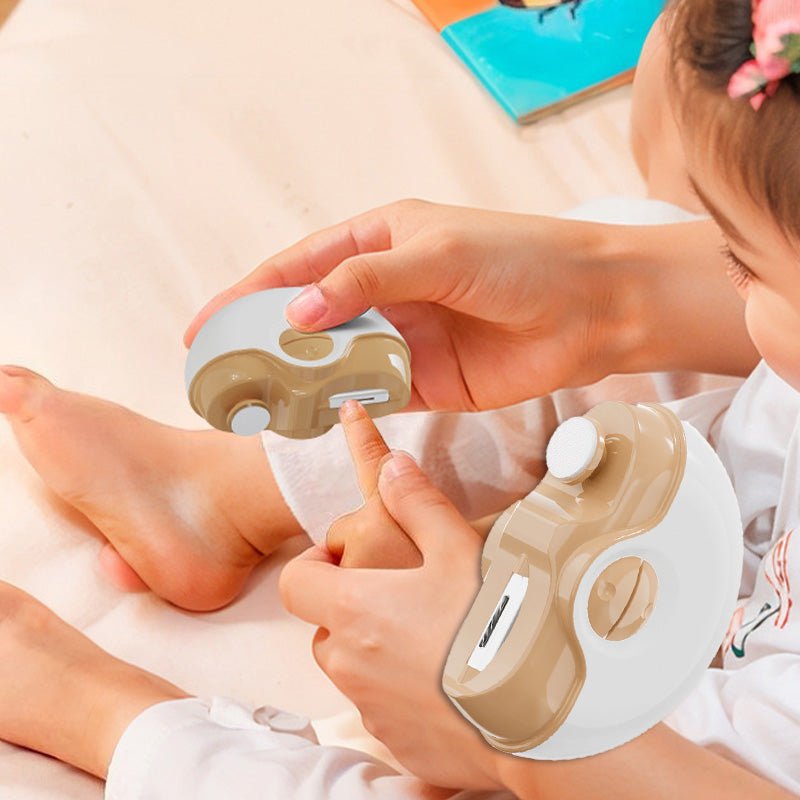 Trygg, stille elektrisk negleklipper for baby, barn og voksne. Automatisk negletrimmer med polering.
