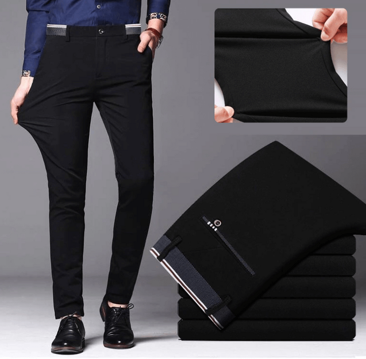 Komfortable slim fit bukser for menn med stretch for bevegelsesfrihet og en elegant silhuett.