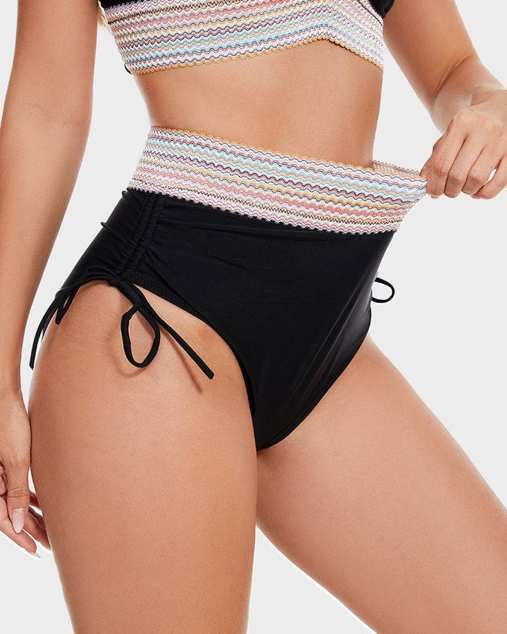 Ny bikini for kvinner, formende med magekontroll og trendy fargeblokk.