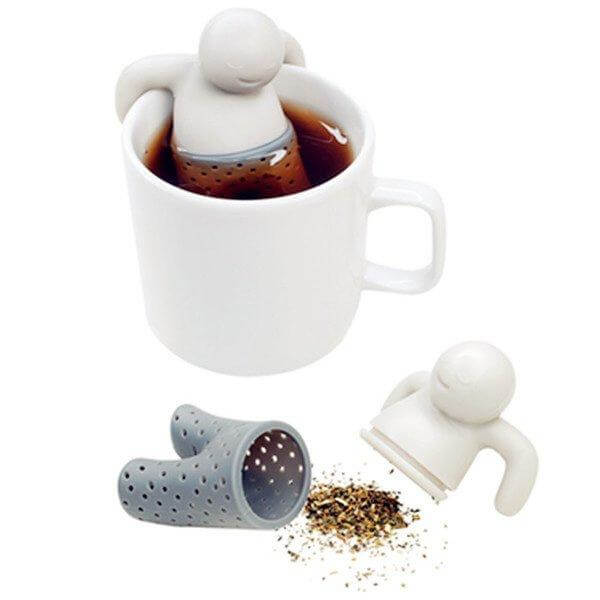 En morsom Mr. Teinfuser i silikon, perfekt for brygging av løsbladste.
