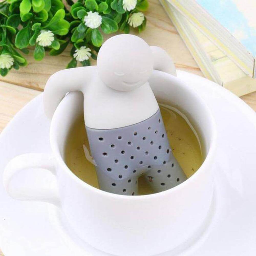 Morsom gaveide: Mr. Teinfuser i silikon, den perfekte tebryggeren for teelskeren.
