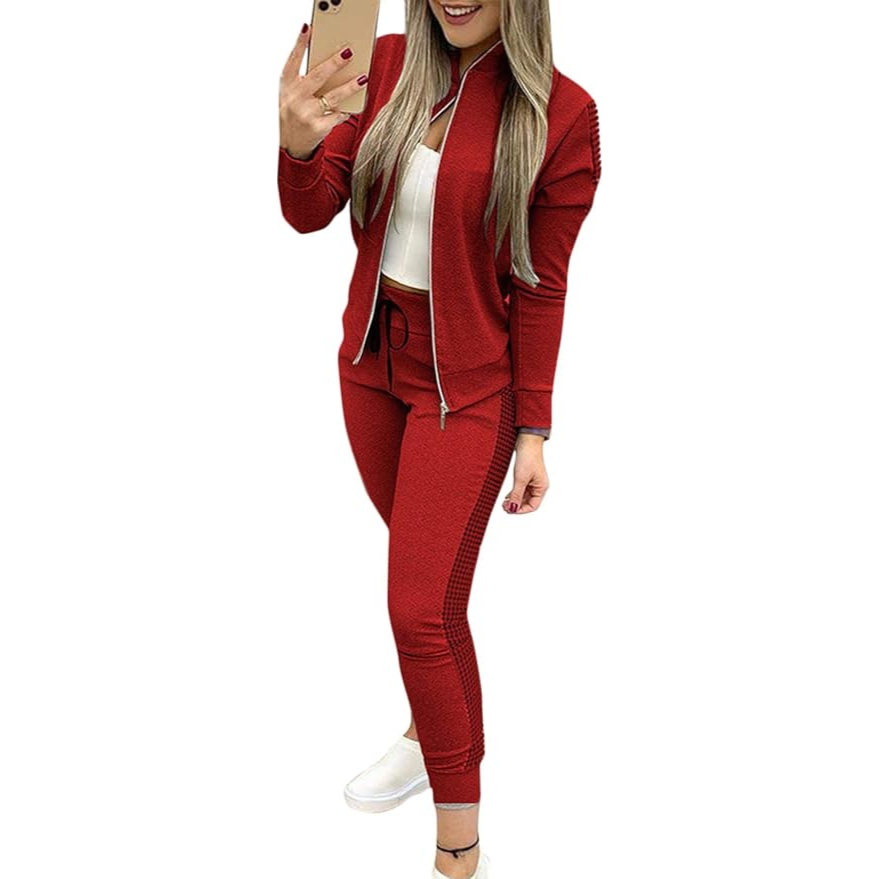 Stilig treningsdress for kvinner, et elegant casual antrekk for hverdagsbruk og komfort.