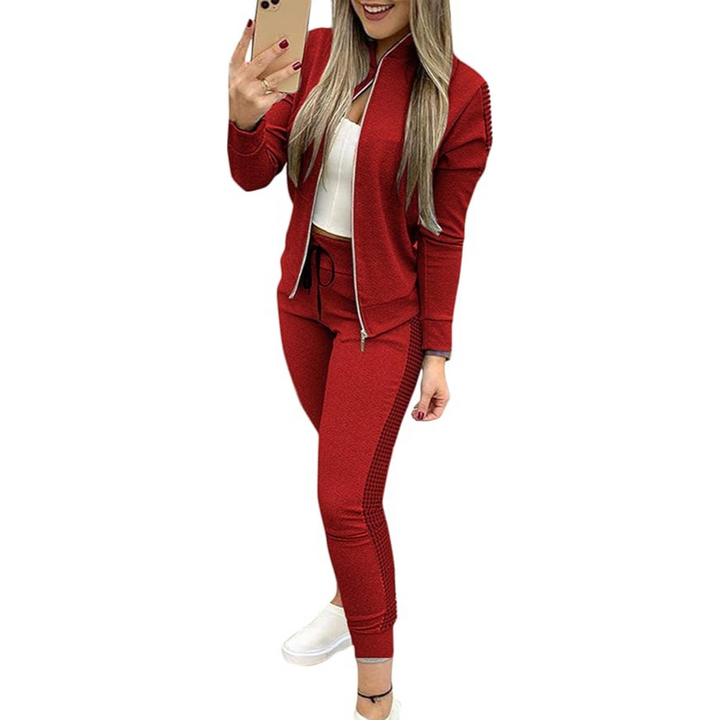 Stilig treningsdress for kvinner, et elegant casual antrekk for hverdagsbruk og komfort.