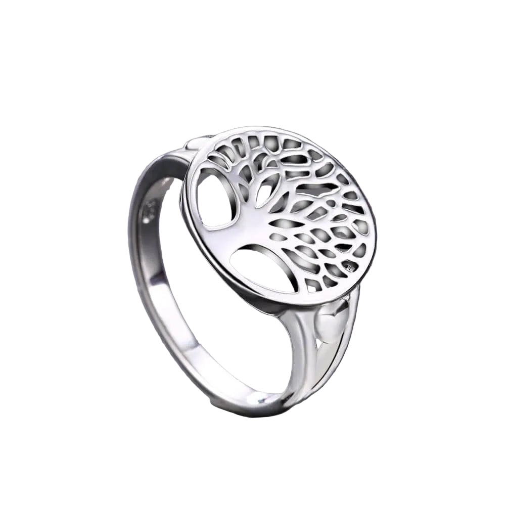 Detaljert Livets Tre ring i 925 sterling sølv, vakkert keltisk design, meningsfylt åndelig symbol.