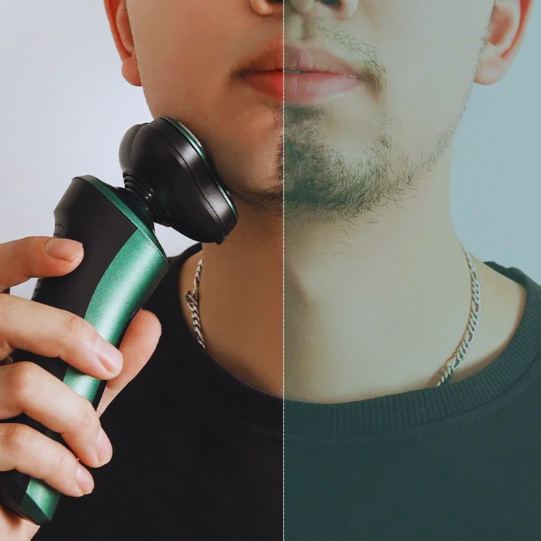 Elegant elektrisk trimmer og barberhøvelsett for menn, oppladbar, vanntett, for komfortabel våt/tørr bruk.