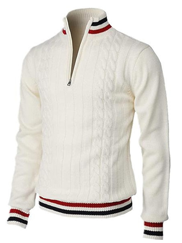 Moderne herre half zip genser i elegant italiensk design for fritid og hverdag. Komfortabel herregenser.