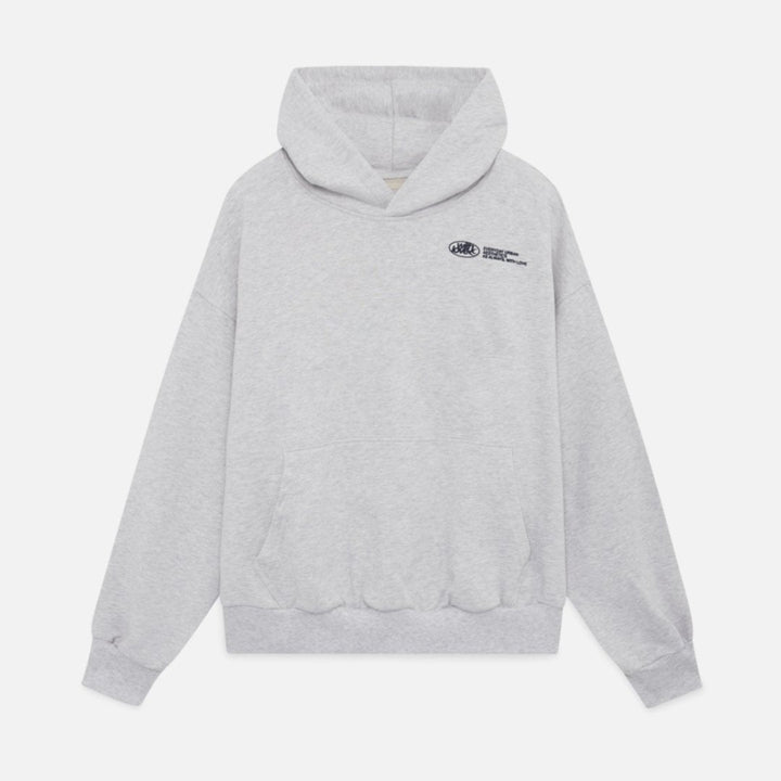 Avslappet oversized hettegenser, unisex, med unikt 'With Love'-trykk for casual komfort.