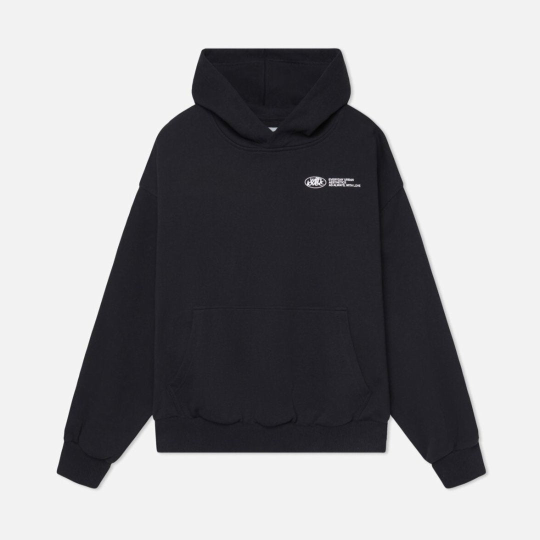 Myk, oversized unisex hettegenser med sjarmerende 'With Love'-trykk for ultimat komfort.