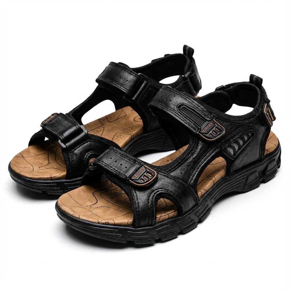 Unisex tursandaler med borrelås, perfekt for fotturer og utendørs eventyr. Sklisikker såle gir godt grep i terrenget.