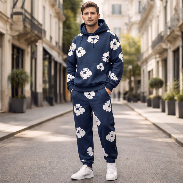 Treningsdress sett for han og henne, høstlig stil, myk hettegenser og komfortabel joggebukse.