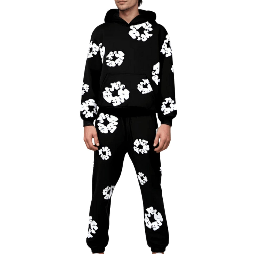 Unisex treningsdress med stil, varm hettegenser og joggebukse til høsten.