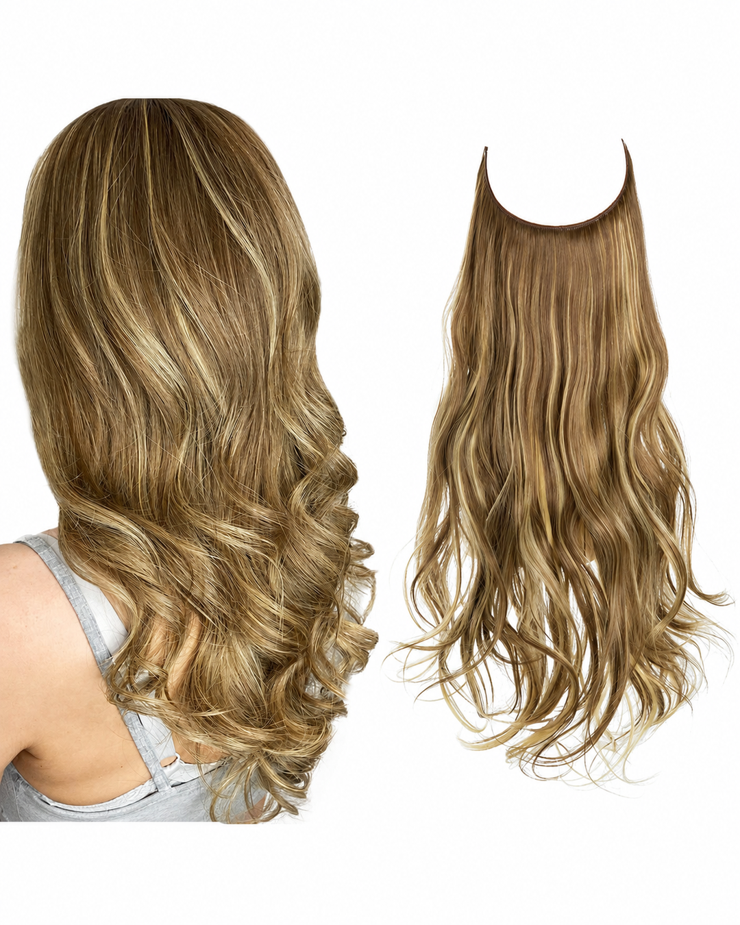 Lange, fyldige hårforlengelser med usynlig feste. Skap naturlig look og ekstra lengde for kvinner.