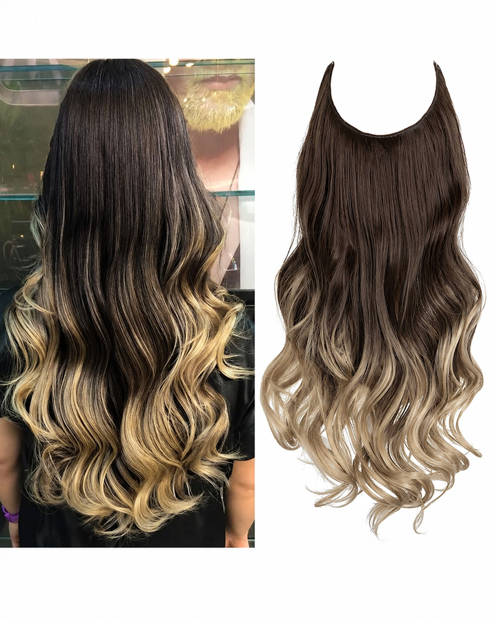 Hårforlengelser for fyldig hår. Usynlig feste gir naturlig look, lengde og volum til kvinner.