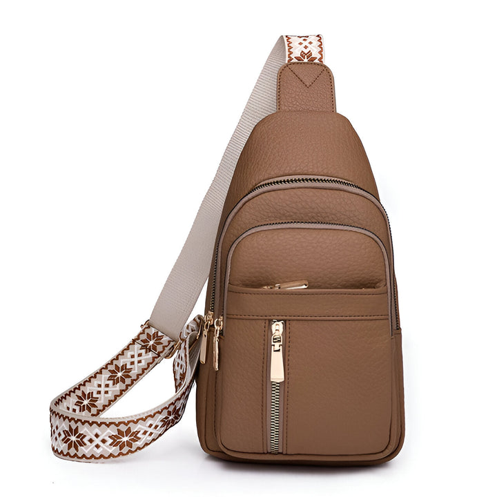 Lett nylon crossbody-veske i elegant design, tyverisikker med flere rom for organisering og enkel tilgang.