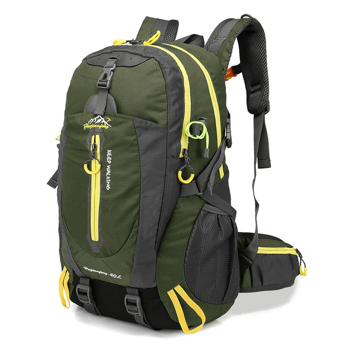 Unisex 40L dagstursekk i grått, perfekt for utendørs aktiviteter og som en pålitelig reisekamerat.