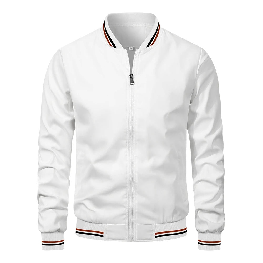 Menns slim fit bomberjakke i klassisk stil med baseballkrage, perfekt for vår og høst.