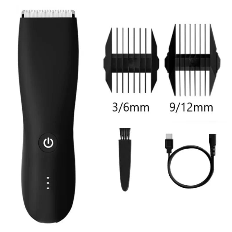 Vanntett og oppladbar kroppshårtrimmer, ideell for jevn barbering og skånsom hudpleie.