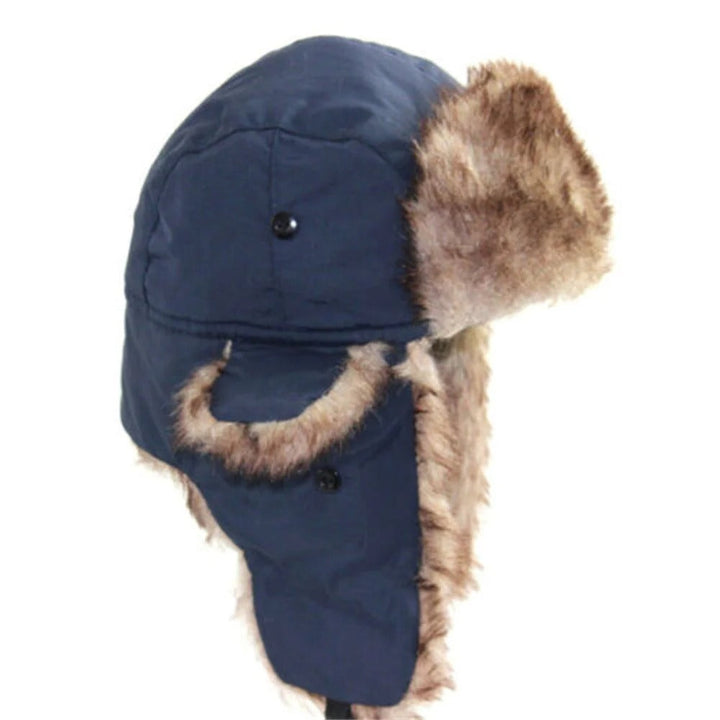 Stilfull Vinter Aviator lue for menn. Varm, vanntett herrelue med øreklaffer for utendørs vinteraktiviteter.