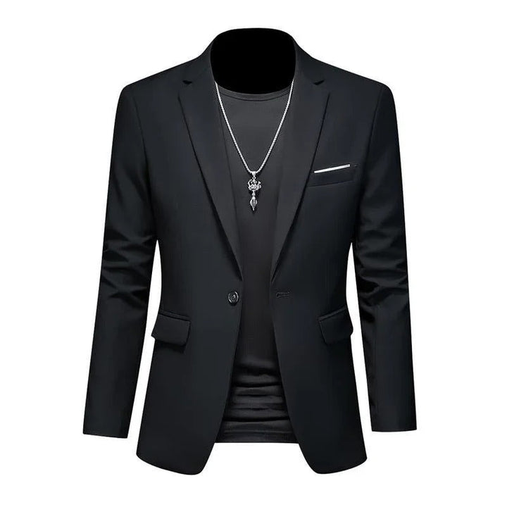 Menns elegante business blazer i mørkeblå, perfekt for kontor og formelle anledninger.