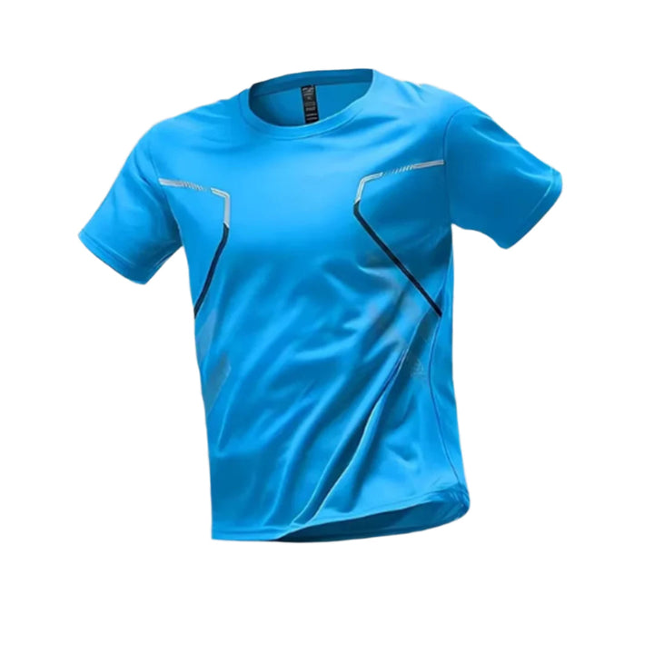 Herre hurtigtørkende sports t-skjorte for trening. Pustende og lett løpetopp med korte ermer, optimal komfort.