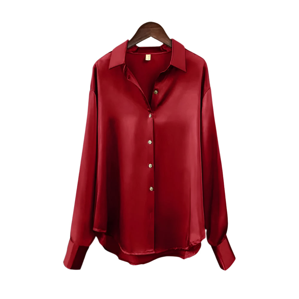 Tidløs damebluse i klassisk stil med knapper. Langermet og komfortabel for en elegant look.
