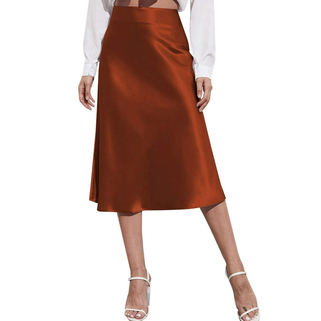 Knelangt A-linjeskjørt i klassisk design, for kvinner. Høy midje for en elegant og tidløs look.