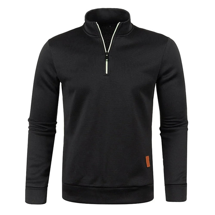 Trendy herrepullover med halv glidelås. Moderne genser for en stilig look, ideell som hverdagsklær.