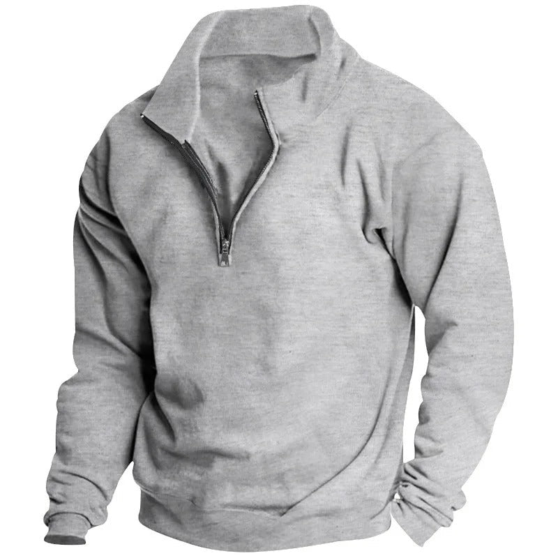 Stilfull herresweatshirt med halvglidelås for casual komfort og tidløs look. Langermet genser.