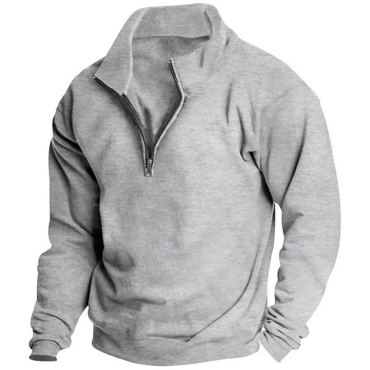 Stilfull herresweatshirt med halvglidelås for casual komfort og tidløs look. Langermet genser.