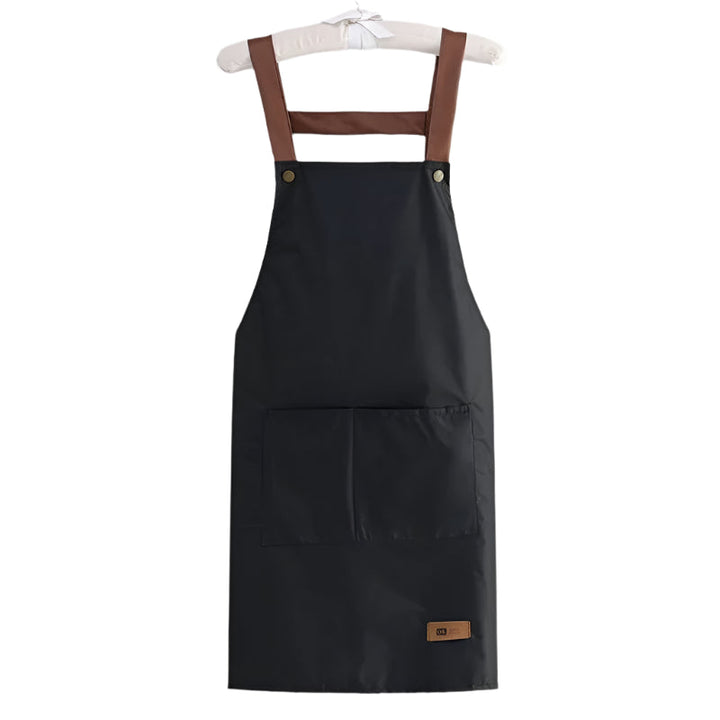 Unisex kjøkkenforkle i lerret, vanntett og smussavvisende, perfekt for matlaging og baking.