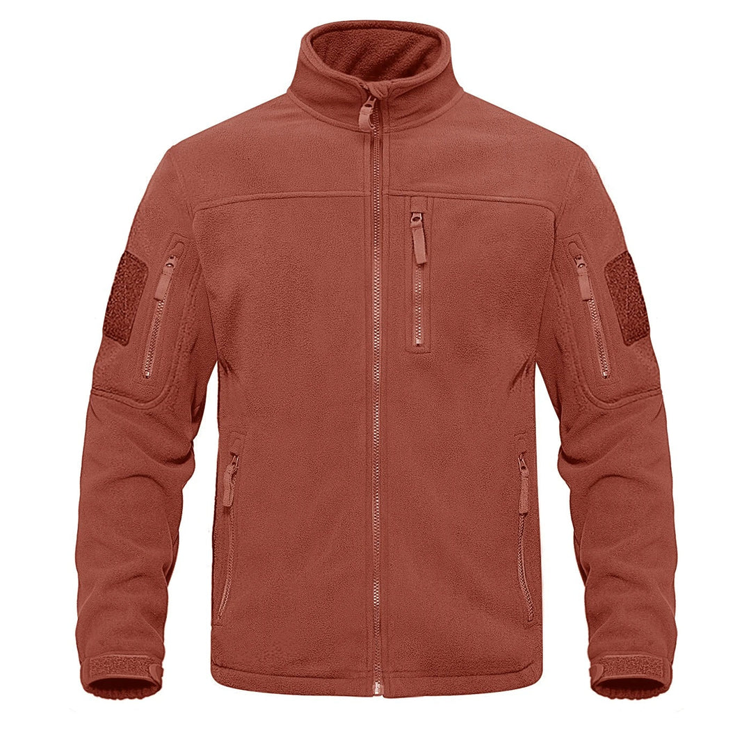 Tekstur på menns varme jakke. Mykt og komfortabelt stoff, ideelt for høst og vinter. Kvalitets herreklær.