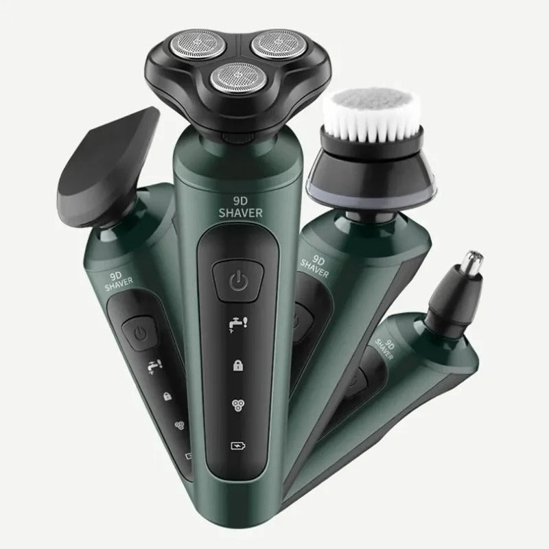 Menns våt & tørr elektrisk trimmer og barberhøvelsett for ansikt og kropp, oppladbar, vanntett.