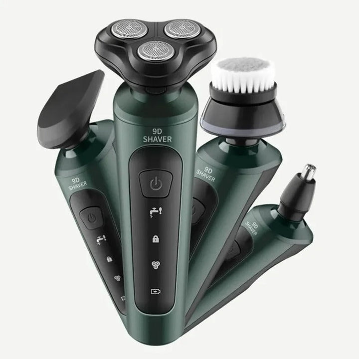 Menns våt & tørr elektrisk trimmer og barberhøvelsett for ansikt og kropp, oppladbar, vanntett.