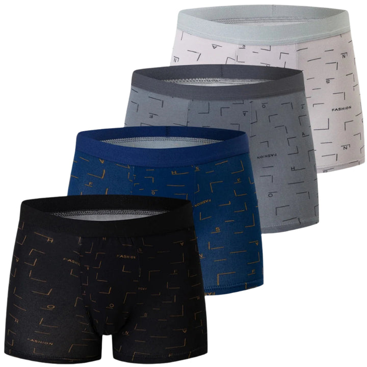 Menns trykte boksershorts i mykt stoff, perfekt for hverdagskomfort og avslapning.